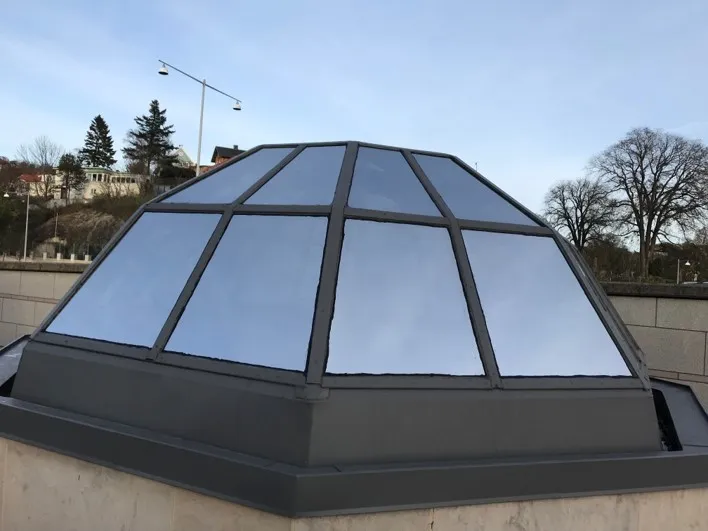 Elegant frostfilm på glasfönster
